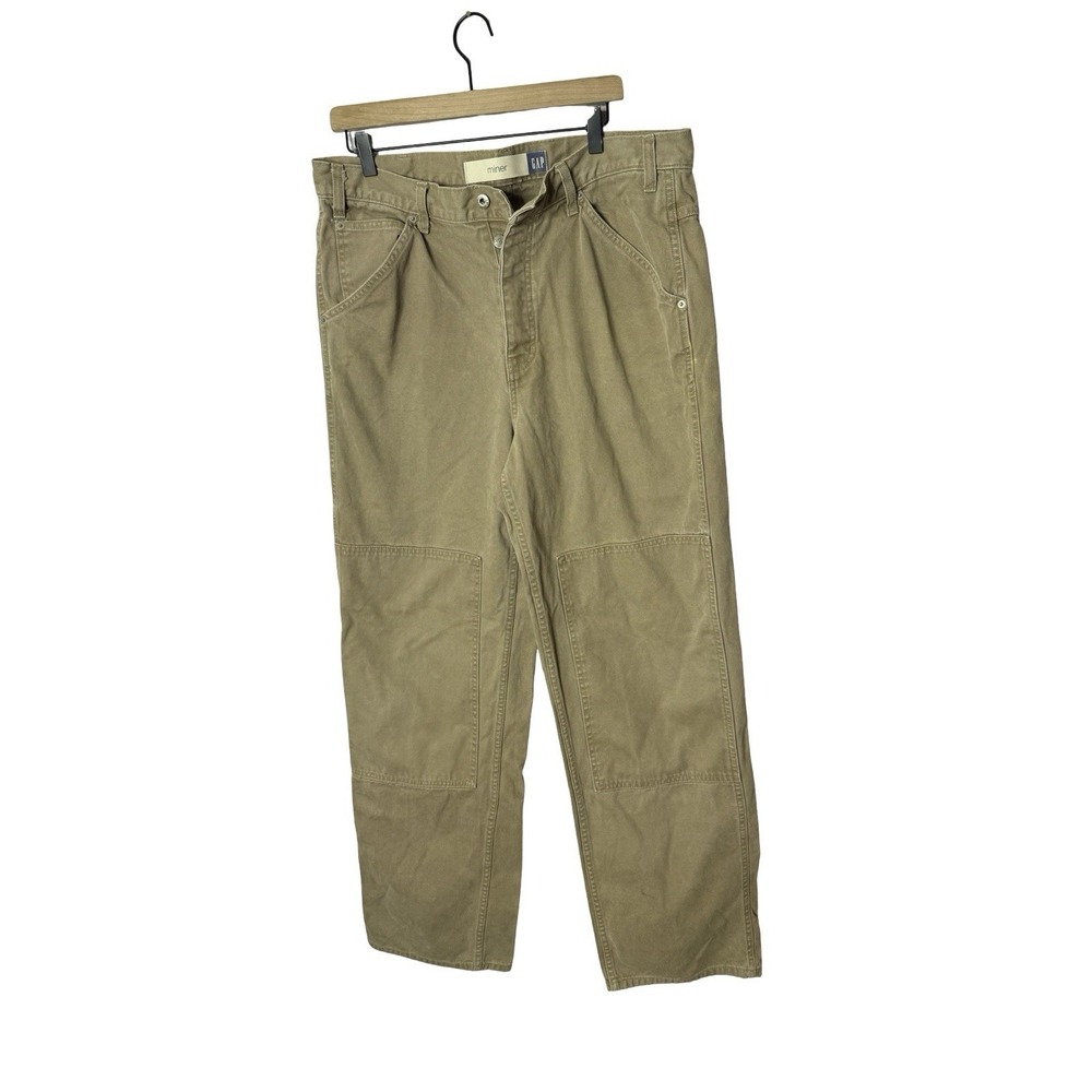 Vintage 90s Y2K Gap Mens 36x33‎ Faded Miner Double Knee Wide Leg Canvas Jeans